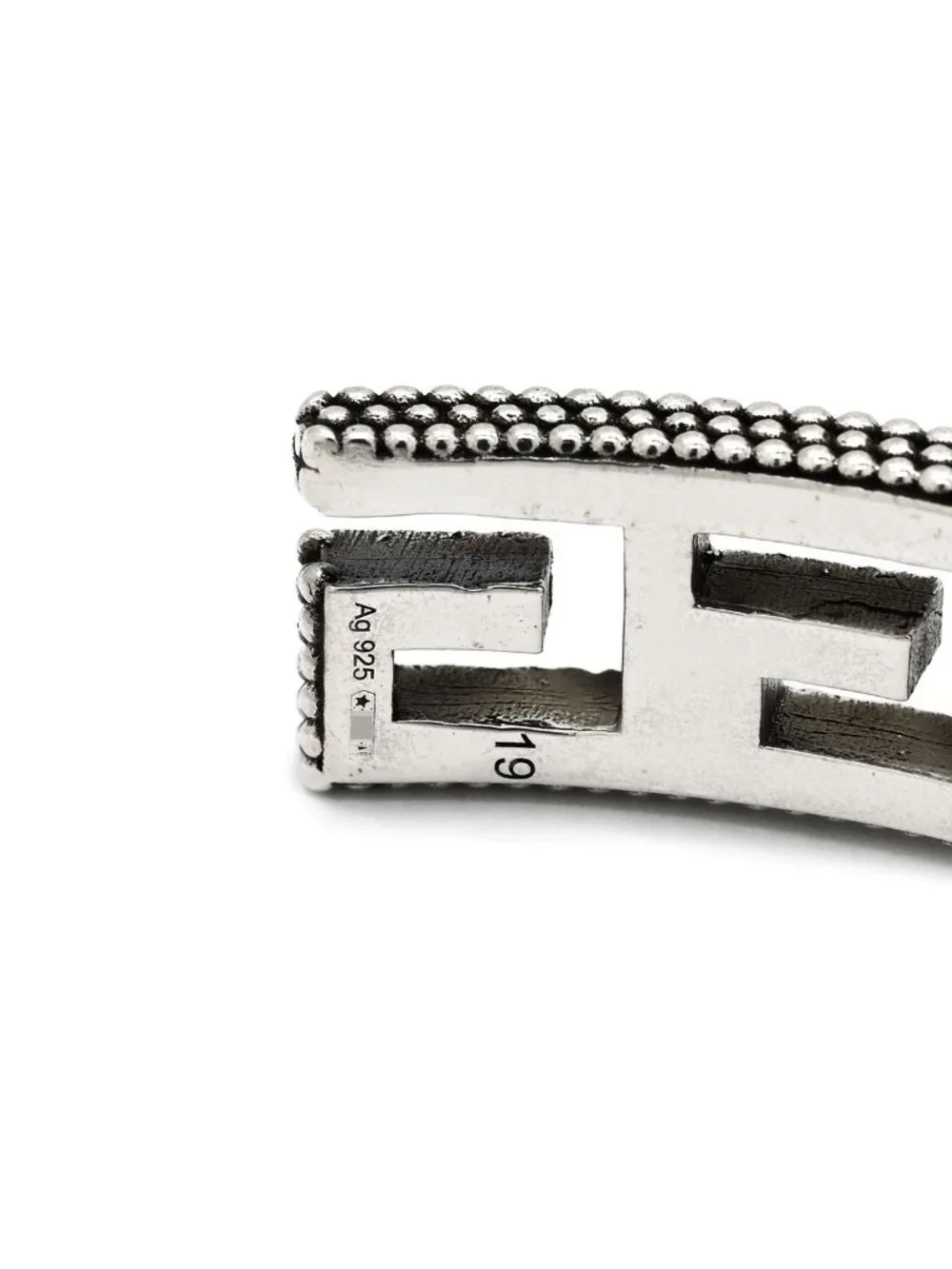 Gucci Bracelet Square G Arabesque 925 Sterling Silver Open Bangle Cutout